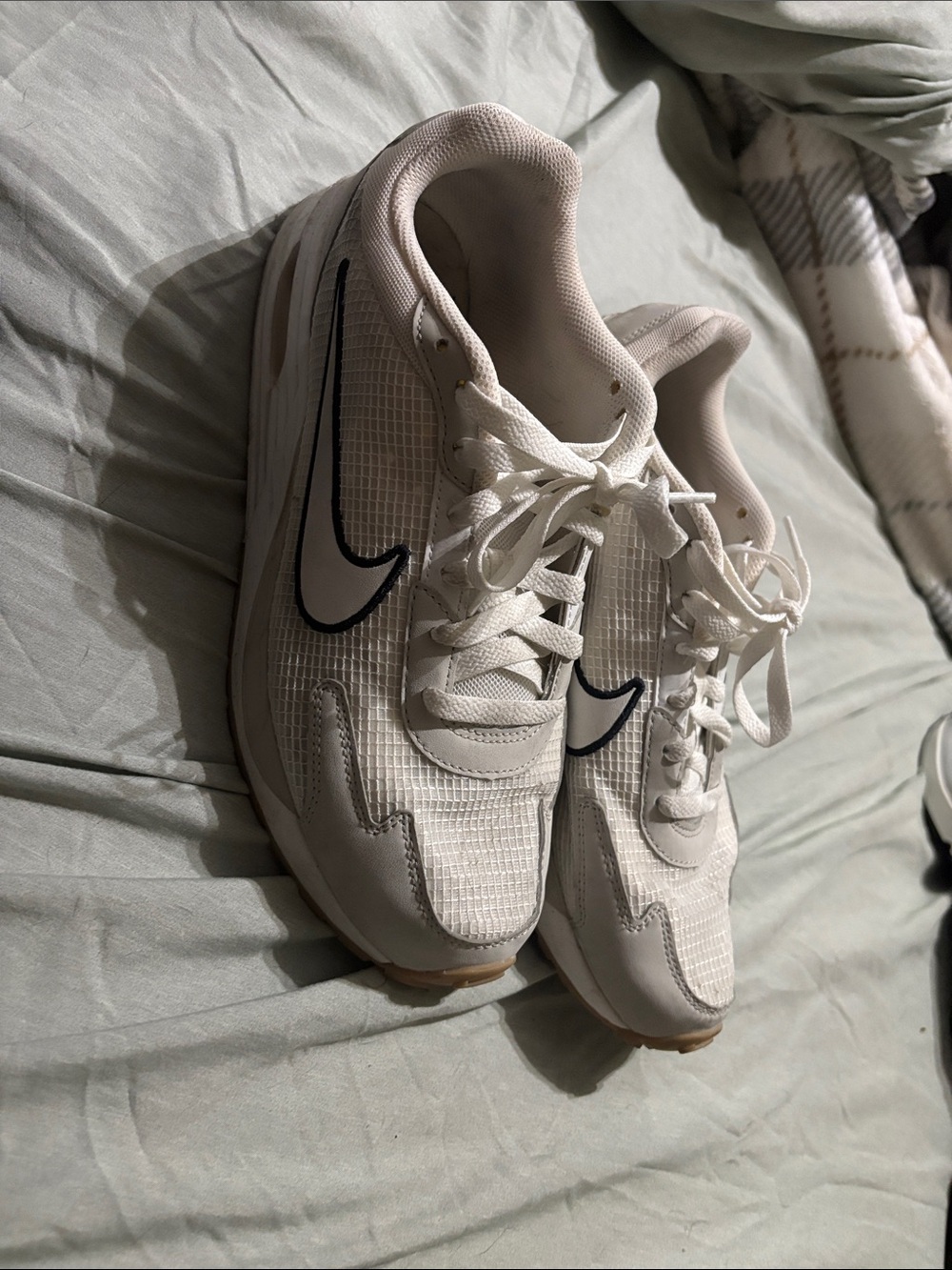 Nike Women's White Sneakers with Black Swoosh